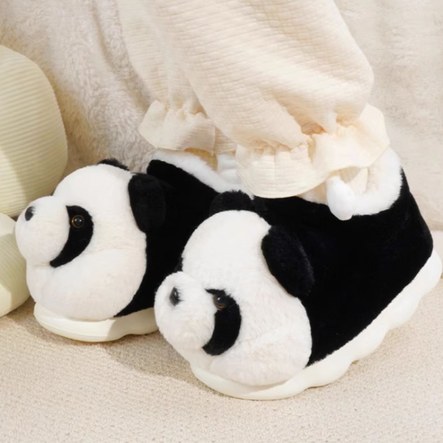 Fluffy Panda Lounge Slippers