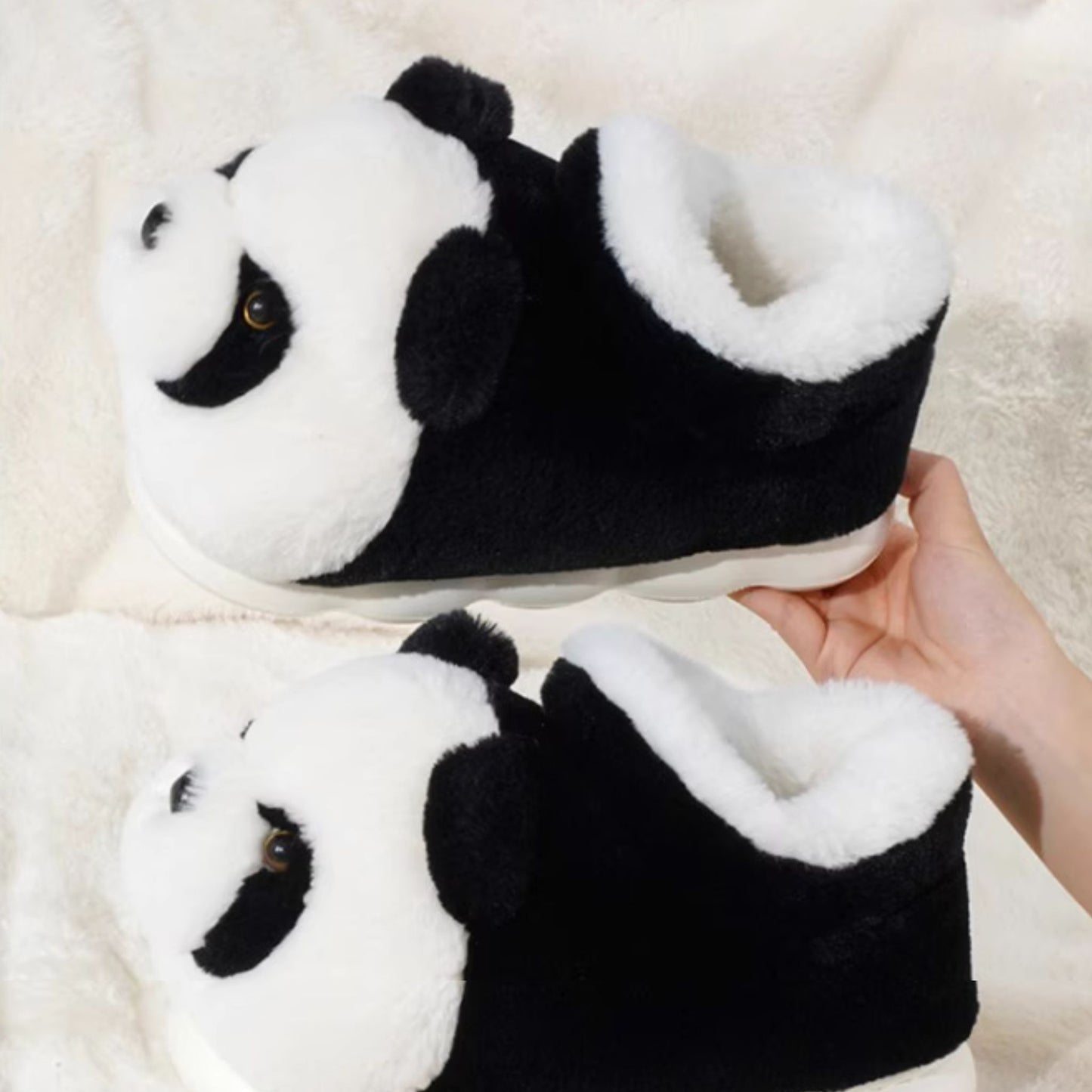 Fluffy Panda Lounge Slippers