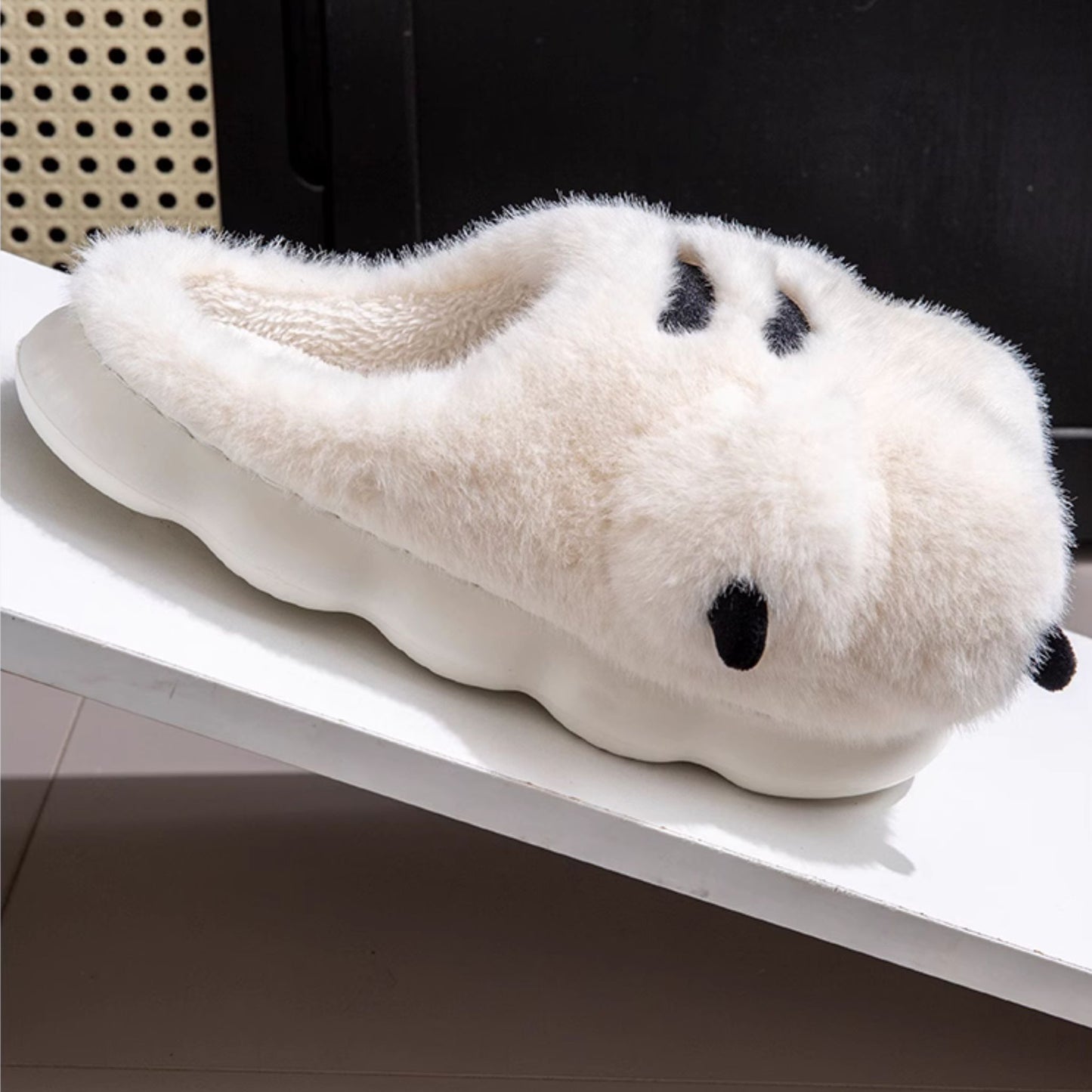 White Tiger Cuddle Paw Fluffy Lounge Slippers