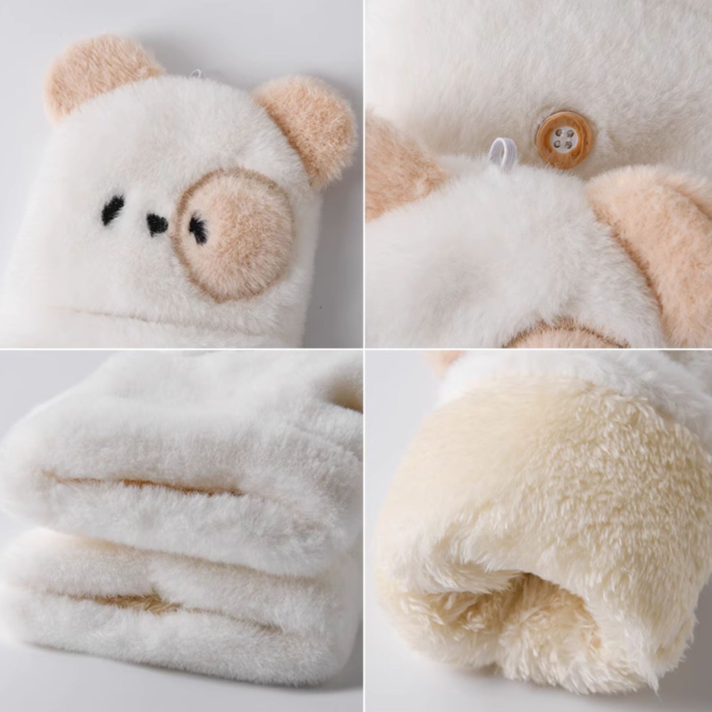 Peek-a-Bear Cute Foldback Gloves