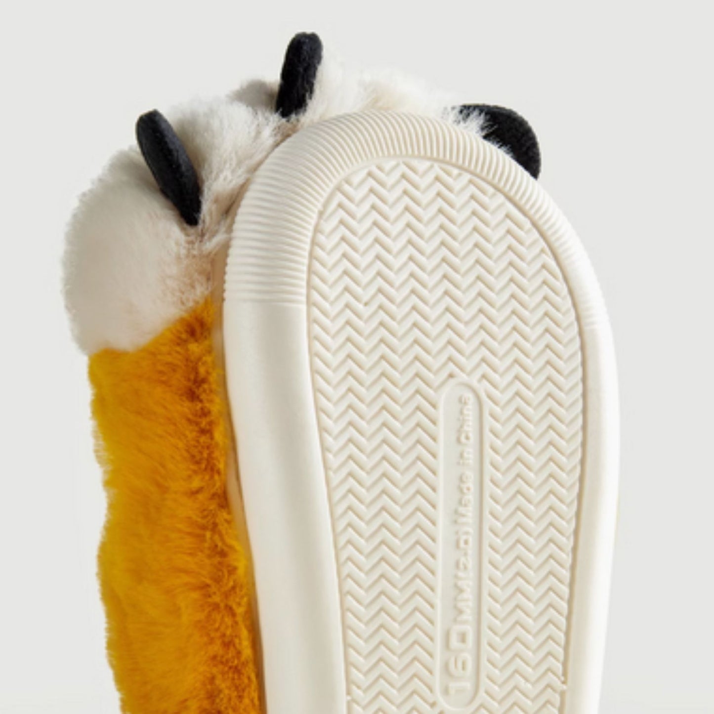 Yellow Tiger Paw Fluffy Lounge Slippers