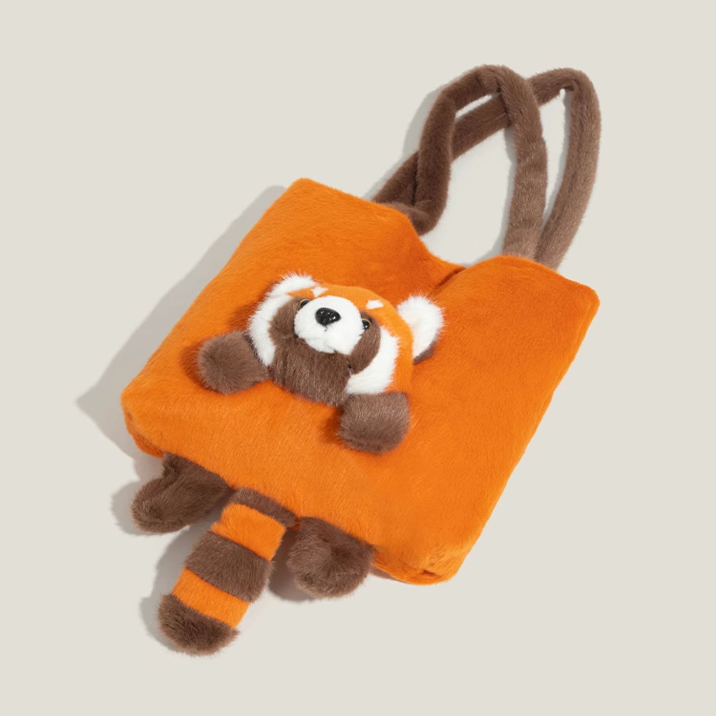 Red Panda Pear Fluffy Orange Fabric Tote Bag
