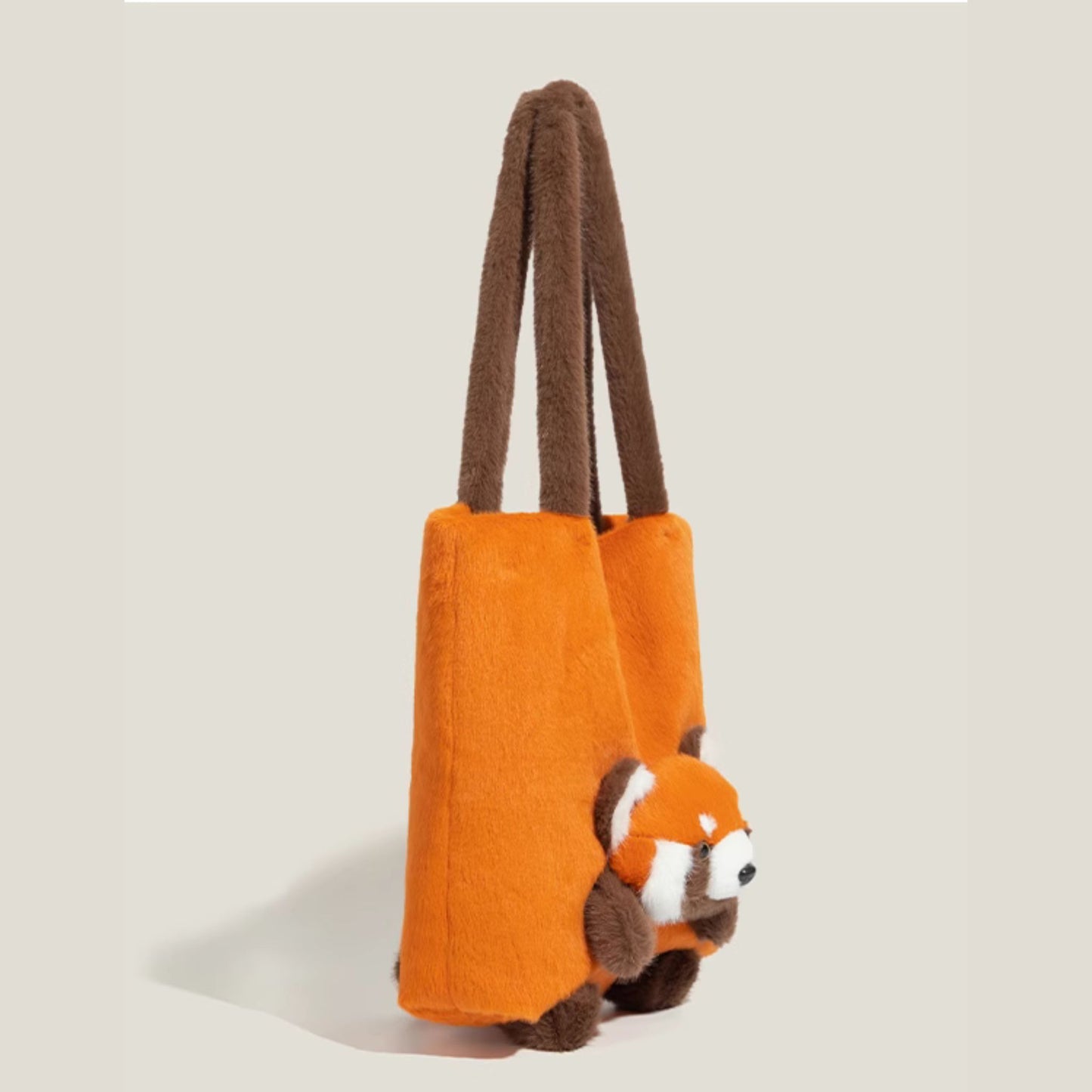Red Panda Pear Fluffy Orange Fabric Tote Bag