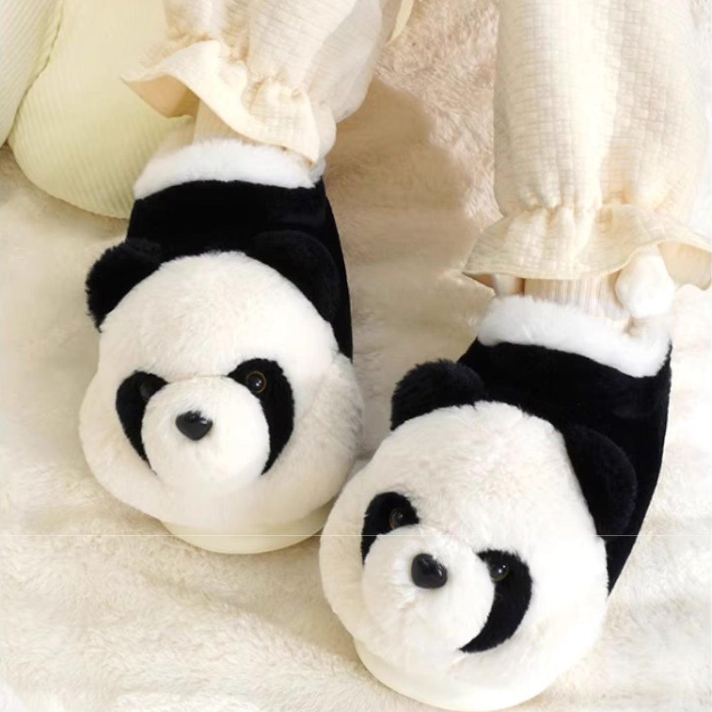 Fluffy Panda Lounge Slippers