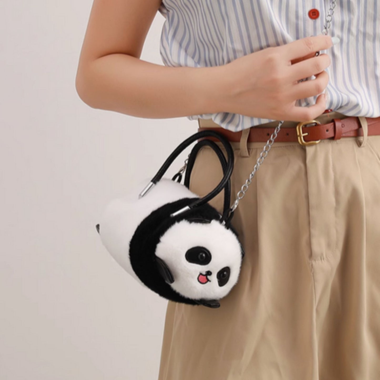 Panda Fluffy Handbag with Strap